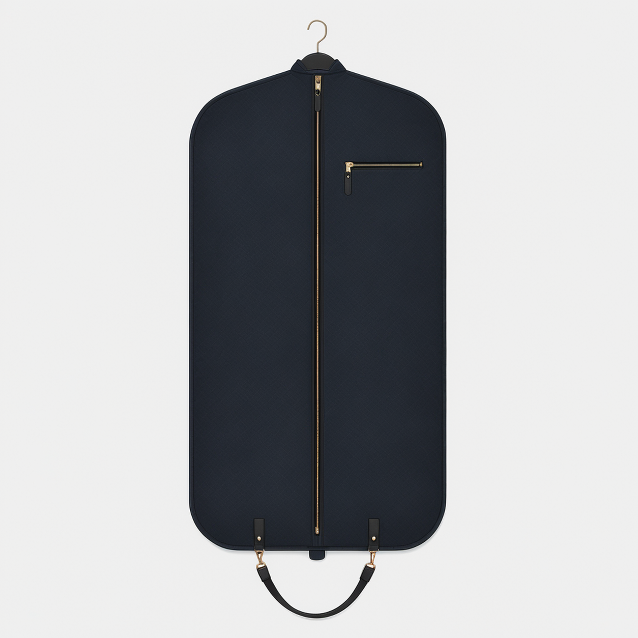 Navy dress garment bag front view